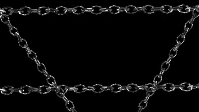 metal chain link connection loop animation