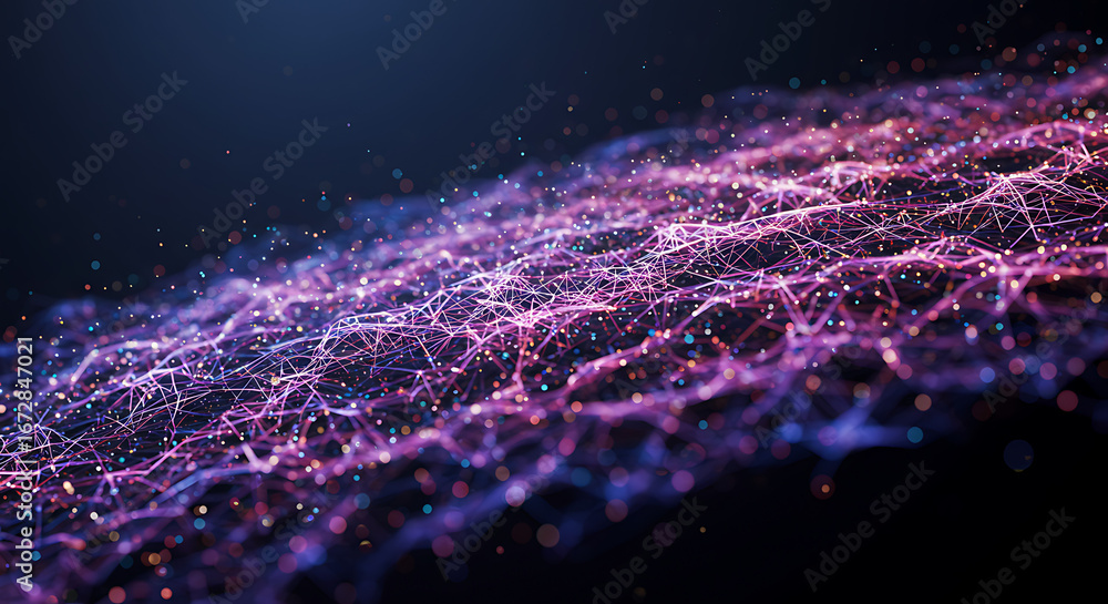 Poster digital cosmos: capturing the beauty of interconnectedness, this abstract image shows an artistic, d
