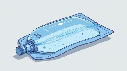Light blue water bag illustration