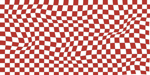 Check board seamless pattern background red and White checkered board. Chess Pattern. Abstract checkered checkerboard for game. Grid geometric rectangle shape