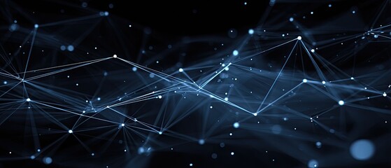 Abstract network of interconnected points and lines