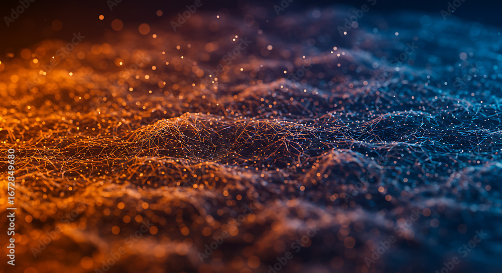 Poster digital energy wave: a captivating abstract representation of energy and data flow, visualized with 