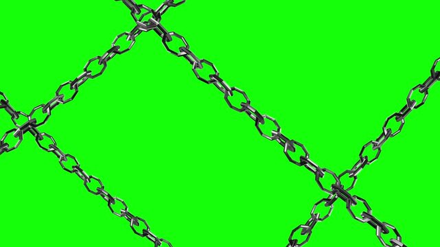 metal chain link connection loop animation