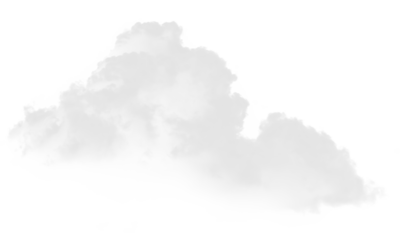 A fluffy, isolated cloud formation against a bright white background.