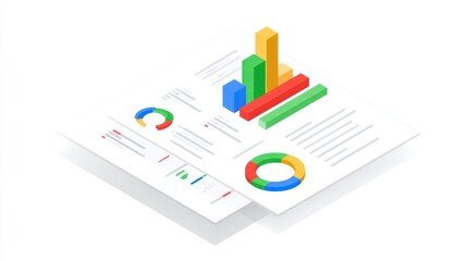 Colorful data visualizations on overlapping documents