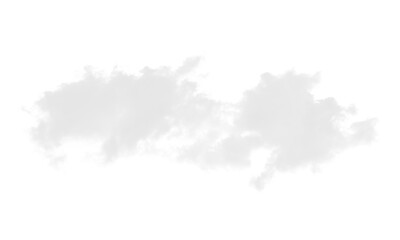Two fluffy white clouds float against a plain white background, creating a soft, ethereal effect.