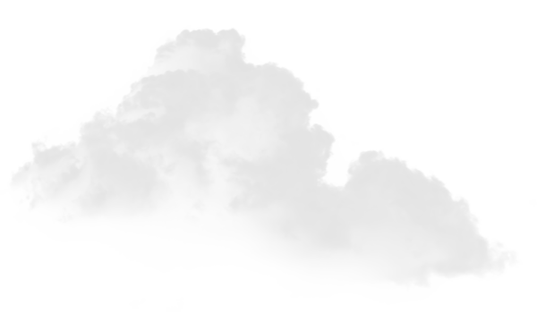 A fluffy, isolated cloud formation against a bright white background.