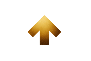 A gold colored arrow pointing upward