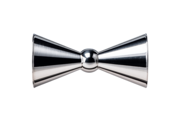 A silver metal object with a round shape