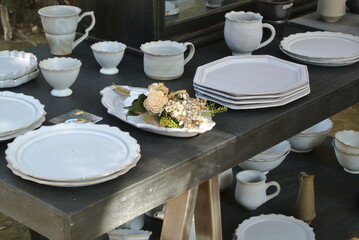 antique kitchen ware in flea market