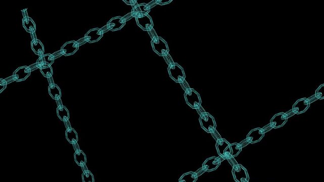 metal chain link connection loop animation