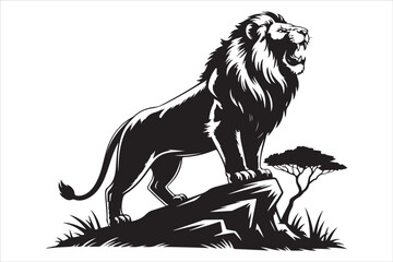 Obraz premium Majestic Lion Silhouettes – Vector Bundle for Logos, Tattoos, and Designs