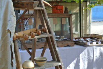 antique items in flea market