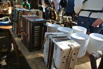 antique items in flea market