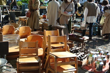 antique items in flea market