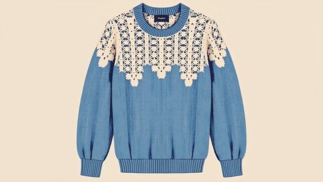 Hollow collar sweater illustration