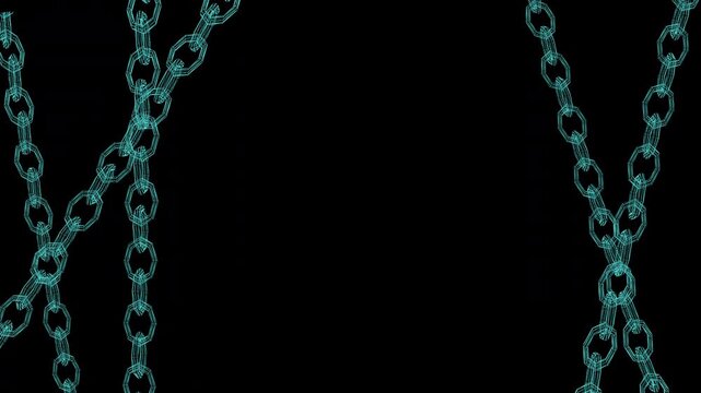 metal chain link connection loop animation