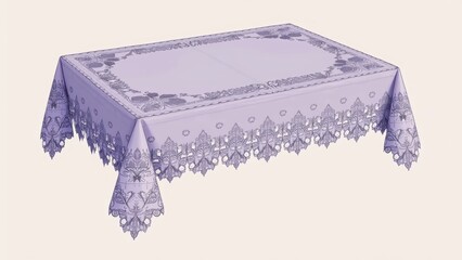 Light purple tablecloth illustration