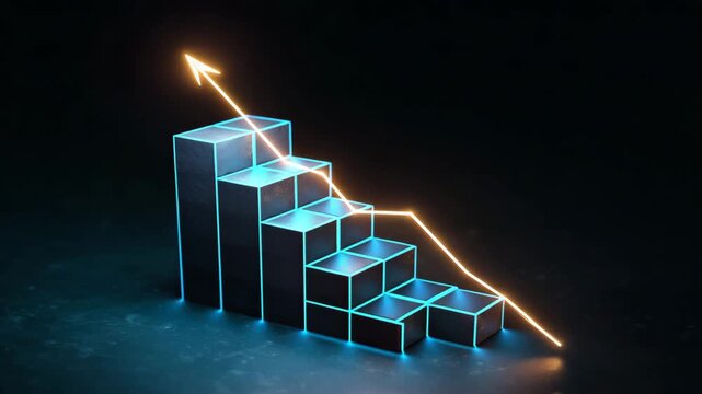 Graphical representation of declining trends in business metrics