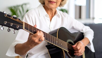 A scene where he plays the guitar while immersed in his emotions