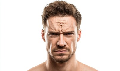 Obraz premium Close-up portrait of a displeased man