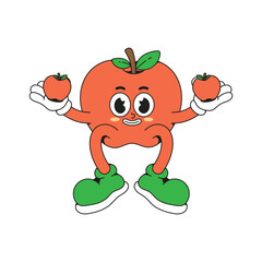 Apple mascot character cartoon icon illustration