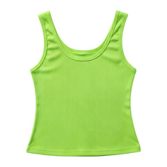 A bright lime green ribbed tank top isolated on transparent background