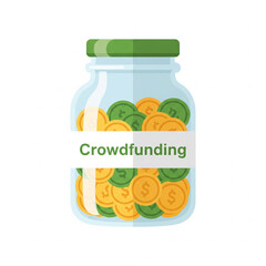 Crowdfunding Jar Vector Icon &ndash; Finance Money Symbol