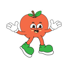 Cute apple mascot character cartoon icon illustration
