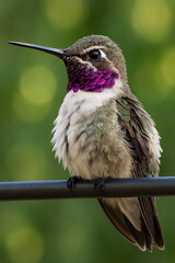 Hummingbird on  perch