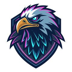 american bald eagle with flag