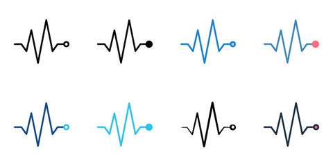Heartbeat icon set multiple style collection 
