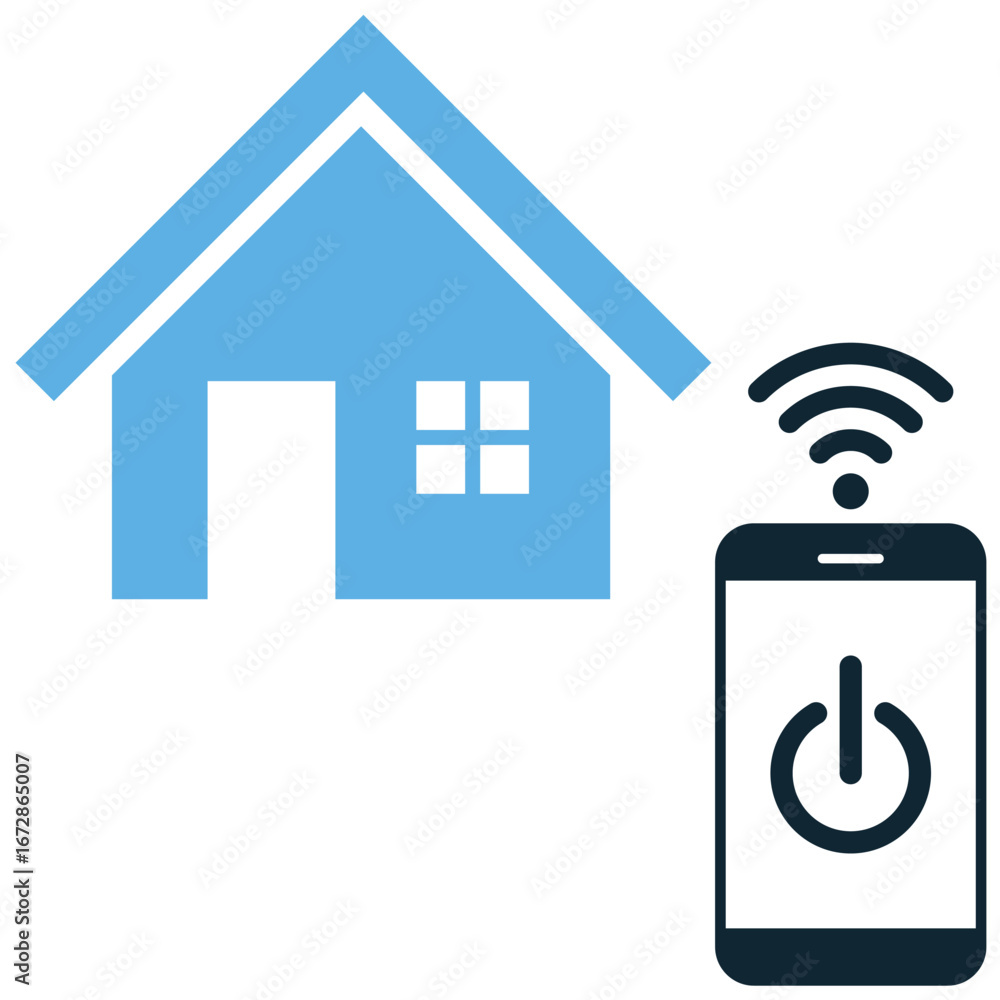 Poster home automation icon vector for smart home, connected devices, and remote control. useful for illust