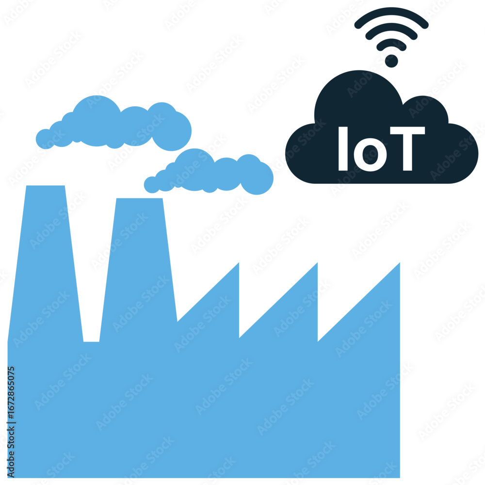Poster industrial iot icon vector for smart factory, automated manufacturing, and process management. usefu