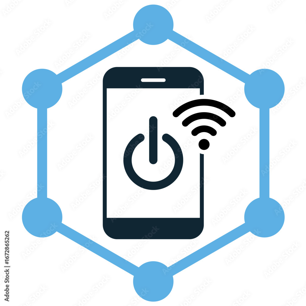 Poster smart control icon vector for remote management, home automation, and smart devices. useful for illu