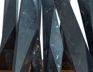 Abstract geometric dark stone columns