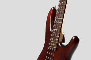 Electric guitar on light background, closeup