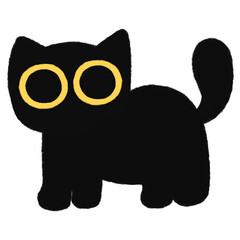 Cute Black Cat Staring Eyes
