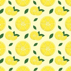 Lemon Slice Seamless Pattern