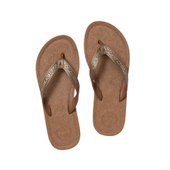 Stylish Brown Flip-Flops with Metallic Straps