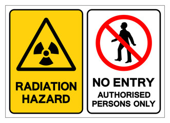 Radiation Hazard No Entry Symbol Sign, Vector Illustration, Isolate On White Background Label. EPS10