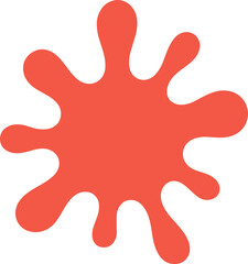 Simple Flat Design Red Paint Splatter Spot Shape Isolated Graphic