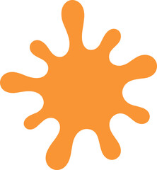 Simple Flat Design Splatter of Orange Paint Artistic Graphic Element