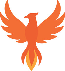 Simple Flat Style Phoenix Fire Bird Mythical Creature Graphic Illustration