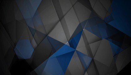 Abstract geometric design with dark grey and blue triangles