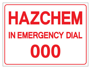 Hazard Chemical In Emergency Dail 000 Symbol Sign, Vector Illustration, Isolate On White Background, Label. EPS10