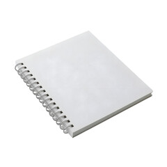 White Spiral Notebook on white Background