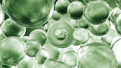 Skin cell melanin disappears, green essence ball penetrates and activates cell regeneration, facial spots and wrinkles disappear, anti-wrinkle, anti-aging, laser beauty, skin care, cosmetics ads, 3D.