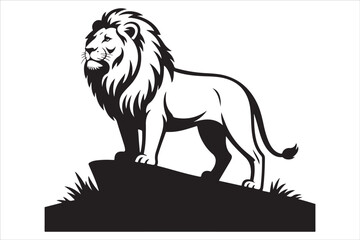 Roaring Lion Silhouettes &ndash; Tribal and Modern Vector Design Set