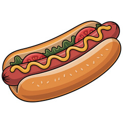 hot dog with mustard
